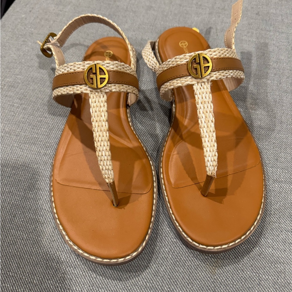 Giani Bernini Tan and Cream Sandals